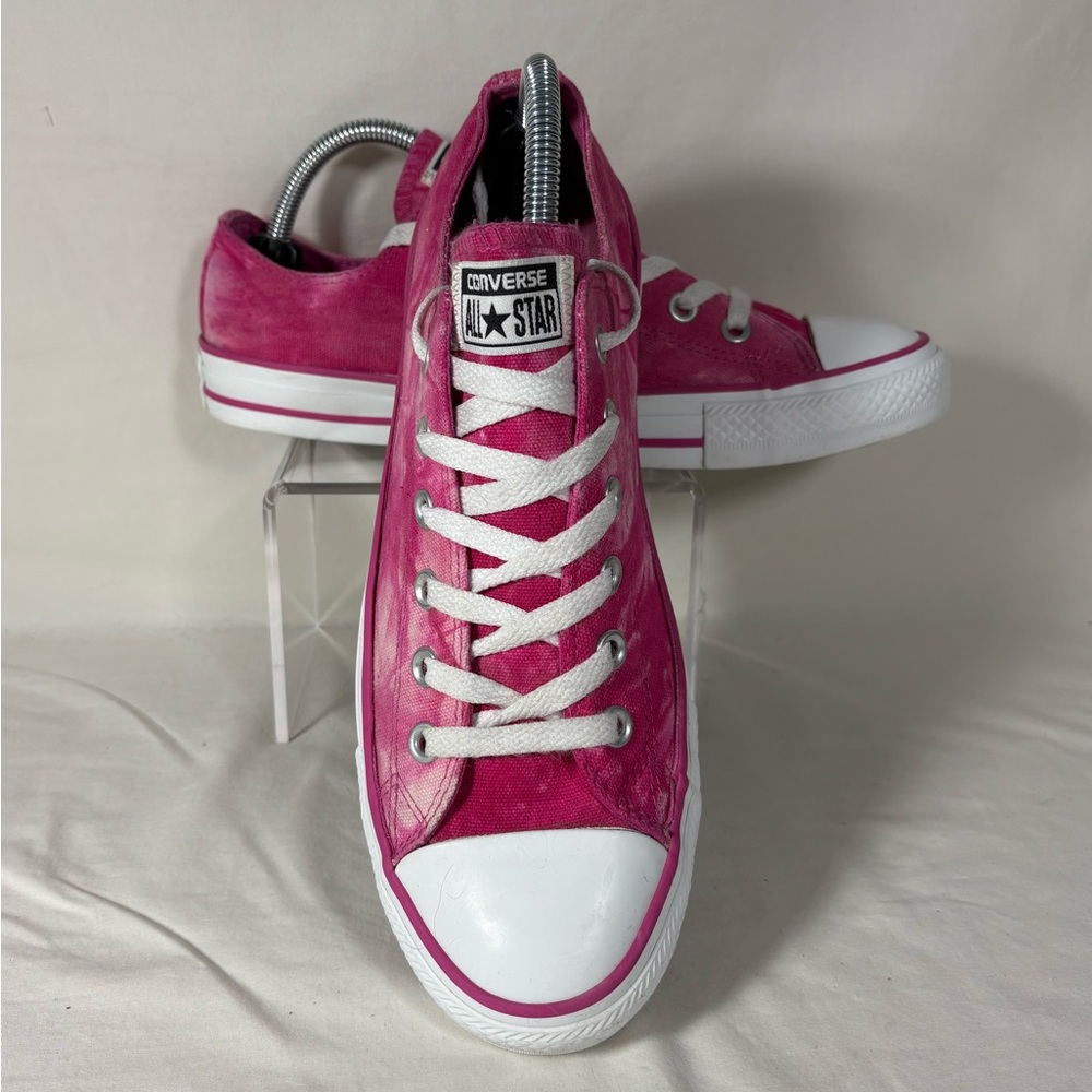 Converse All Star Bright Pink Tie Dye Lace Up Unisex Sneakers SZ M's 8/W's 10 - Picture 3 of 12